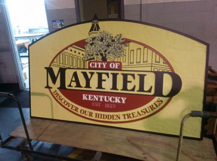 City of Mayfield Sandblasted HDU signs